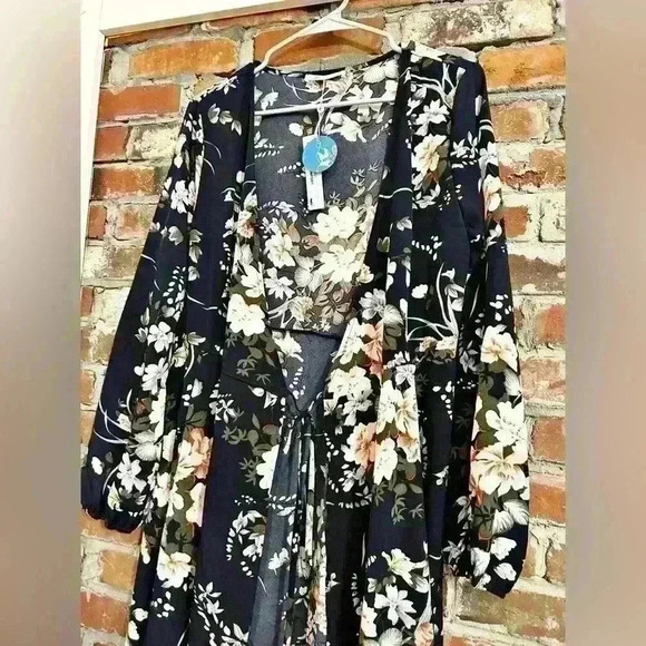 Cupshe Floral Print Tie Kimino Size M - Picture 5 of 8